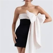 Long, Hanging Bow on Bodice