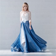 Colored Overskirt With White Dress