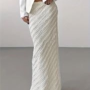 Small, Diagonal Ruffles Stripes on Skirt