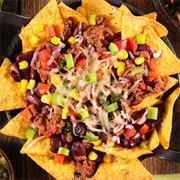 Spicy Sausage, Bean, and Cheese Nachos