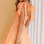 Bow Shoulder Straps on Dress