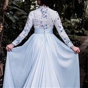 Two-Tone Wedding Dress With Flowers