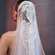 Lace and Pearls Wedding Veil