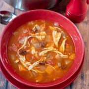 Homemade Chunky Chicken and Chorizo Soup