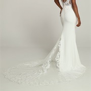 Lace Godet Panel Train in Skirt