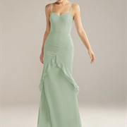 Inverted V-Shaped Pleat/Ruffle Around Skirt