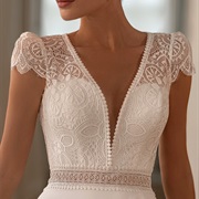 Scallop Edge Sleeves on Wedding Dress
