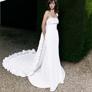 Ruffled Edge Train on Wedding Dress