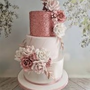 Wedding Cake Covered in Glitter