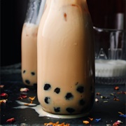 English Breakfast Boba Tea With Sugarplum Boba