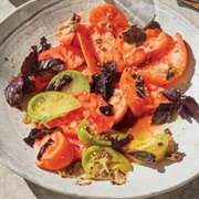 Grilled Vegetable Salad With Raw Green Mole
