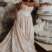 Small Floral Design on Wedding Dress