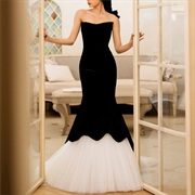 Velvet and Tulle Wedding Dress