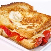 Egg-In-A-Hole Sandwich With Bacon and Cheddar