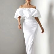 Wide Off-Shoulder Puffy Ruffle