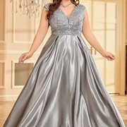 Shiny Silver Wedding Dress