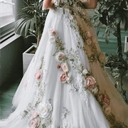 Appliques Combined With 3D Flower Decor