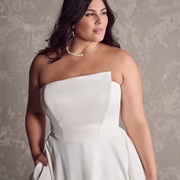Asymmetrical Neckline on Wedding Dress