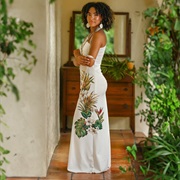 Tropical Motif Wedding Dress