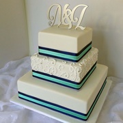 Layered Ribbon Decor on Cake