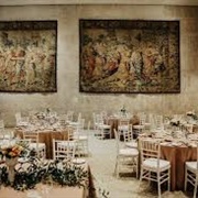 Tapestries Hanging at Wedding Reception