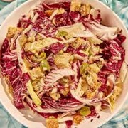 Caesar Salad With Belgian Endive Radicchio and Bacon