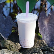 Grape Boba Tea With Mango Boba