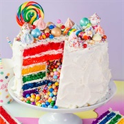 Layered Rainbow Surprise Cake