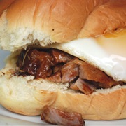 Fried Egg and Pork Sandwich