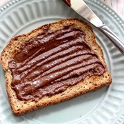Sourdough Bread With Chocolate Almond Spread