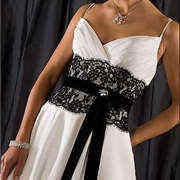 Wide Lace Waistband Combined With Sash