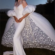 Glowing Stars Inside Bridal Cape