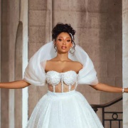 Beaded Cups on Corset Bodice