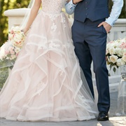 Flounce Ruffles Coupled With Lace Appliques