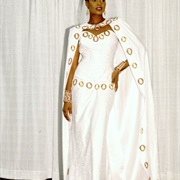 Matching Detail on Dress and Cape