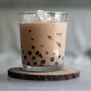 Mocha Boba Tea With Cucumber Boba