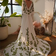 Green Vines Wedding Dress