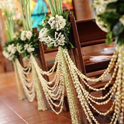Beads or Pearls Wedding Aisle Decor
