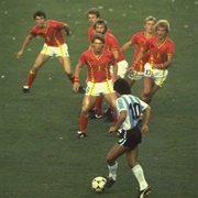 Diego Maradona vs. Belgium, World Cup Final (Steve Powell)