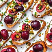 Whipped Ricotta and Cherry Crostini