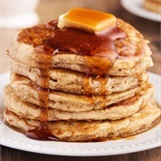 Pancakes With Wildberry and Peach Nerds