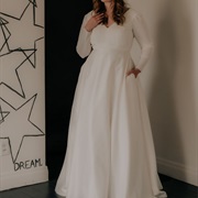 Velvet and Satin Wedding Dress