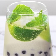 Peppermint Boba Tea With Pawpaw Boba