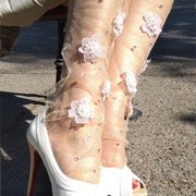 Sheer, Decorated Bridal Socks