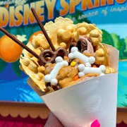 Pluto Peanut Butter Waffle Sundae