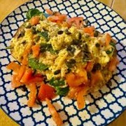 Multigrain Sourdough Bread With Scrambled Eggs and Red Curry Paste