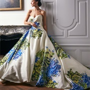 Hydrangea Pattern on Wedding Gown