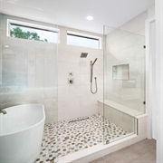 Bathtub Inside Walk-In Shower (Wet Room)