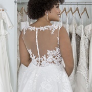 Illusion Back With Buttons, Wedding Dress