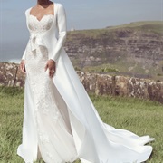 Full Length Satin Jacket Over Dress